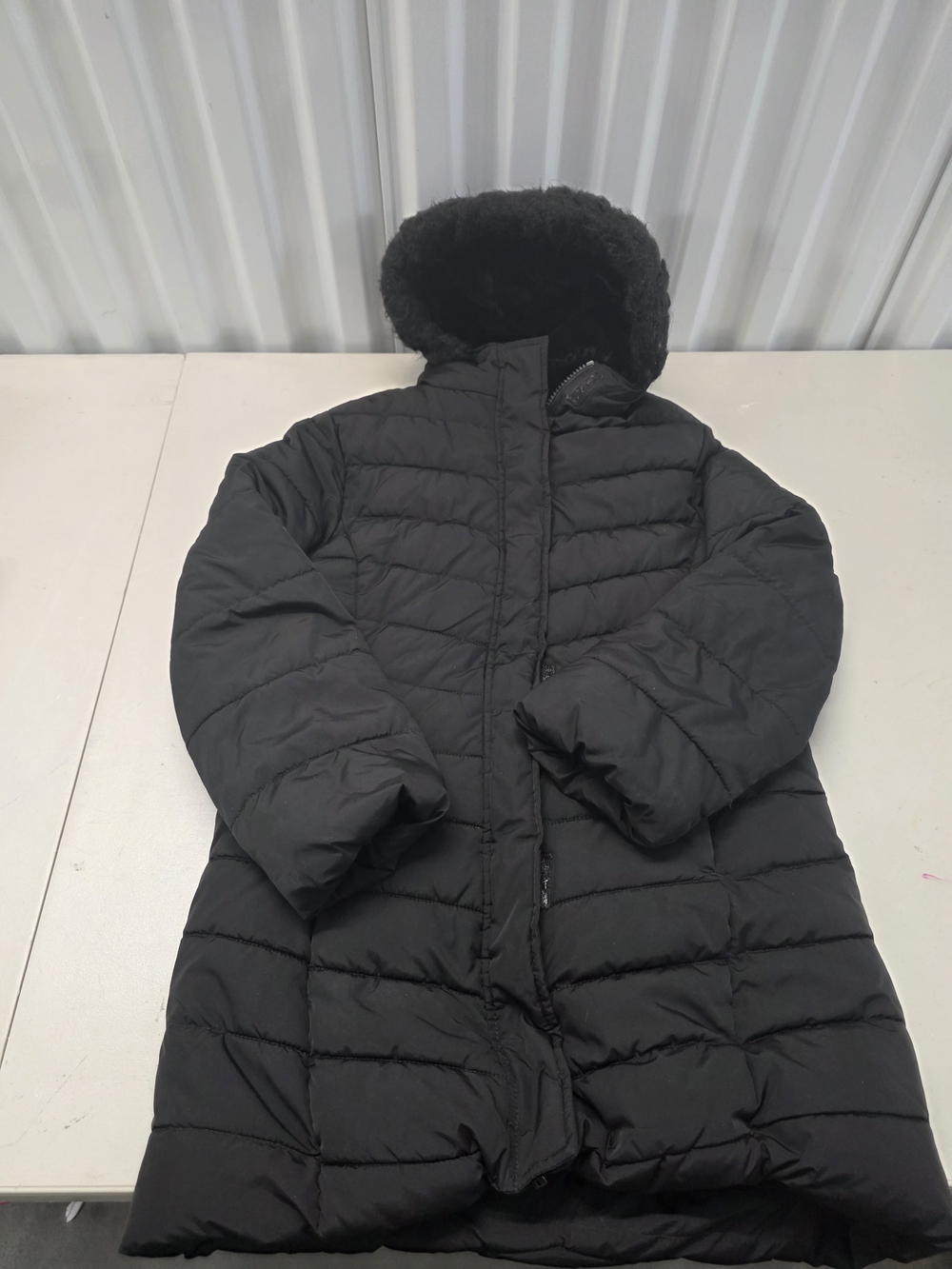 The Children's Place Girls Black Hooded Puffer Jacket Full Zip Insulated Girl's